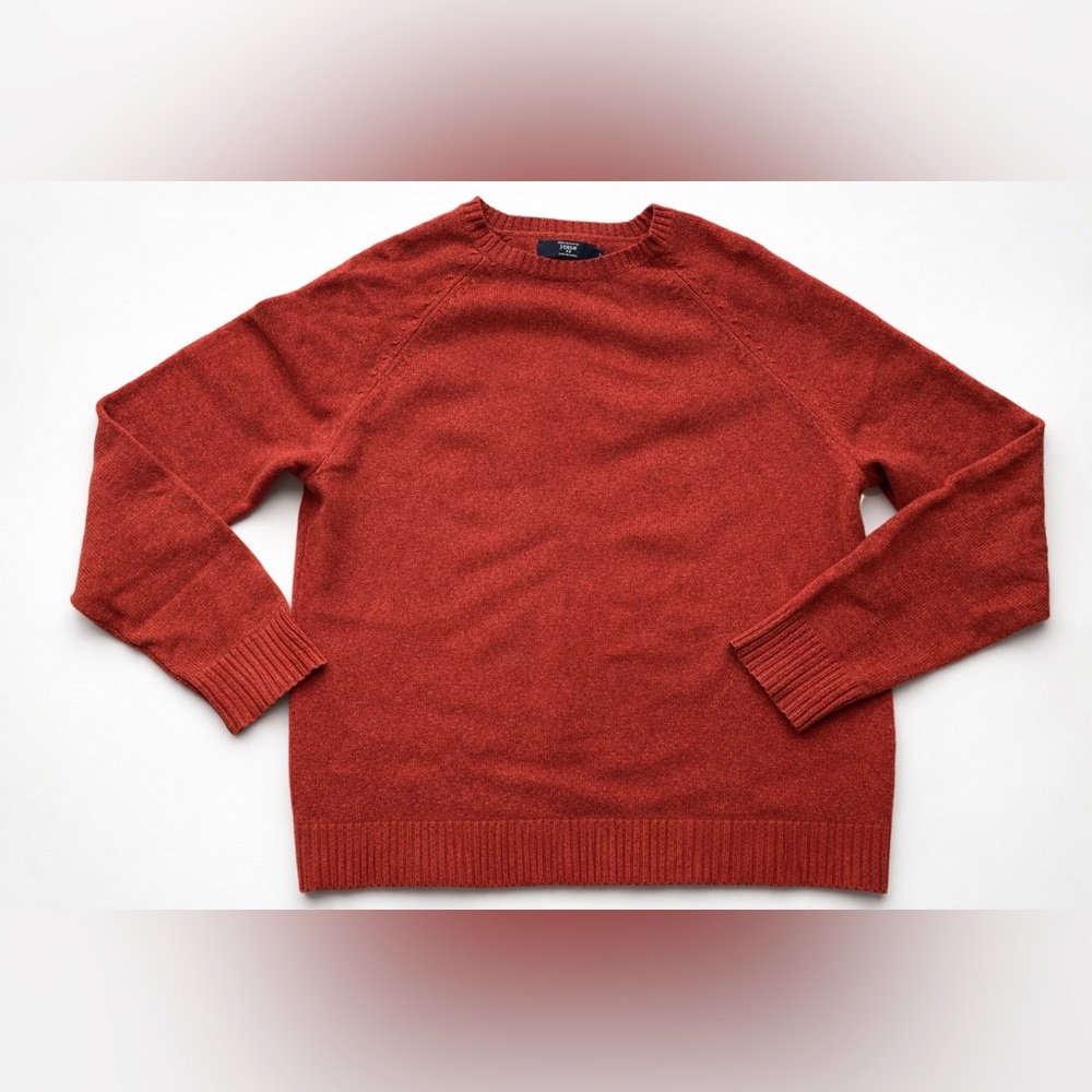 J. Crew lambswool Men's Burnt Orange Crewneck Sweater